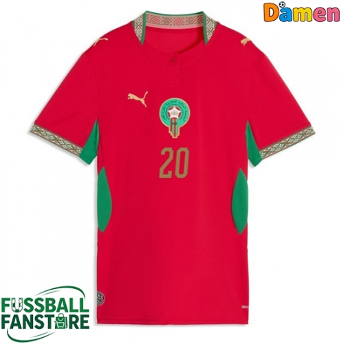 Marokko Ayoub El Kaabi #20 Replik Heimtrikot Damen WM 2026 Kurzarm